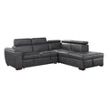 Barre 2-Piece Sectional with Pull-out Bed and Right Chaise with Hidden Storage, Adjustable Headrests