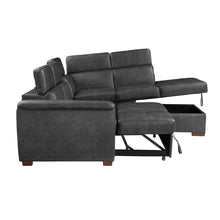 Barre (2)2-Piece Sectional with Pull-out Bed and Right Chaise with Hidden Storage, Adjustable Headrests - view 7