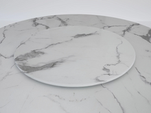 Roman 60''D Round Marble Dining Table with Matching 31.5‘’D Lazy Susan