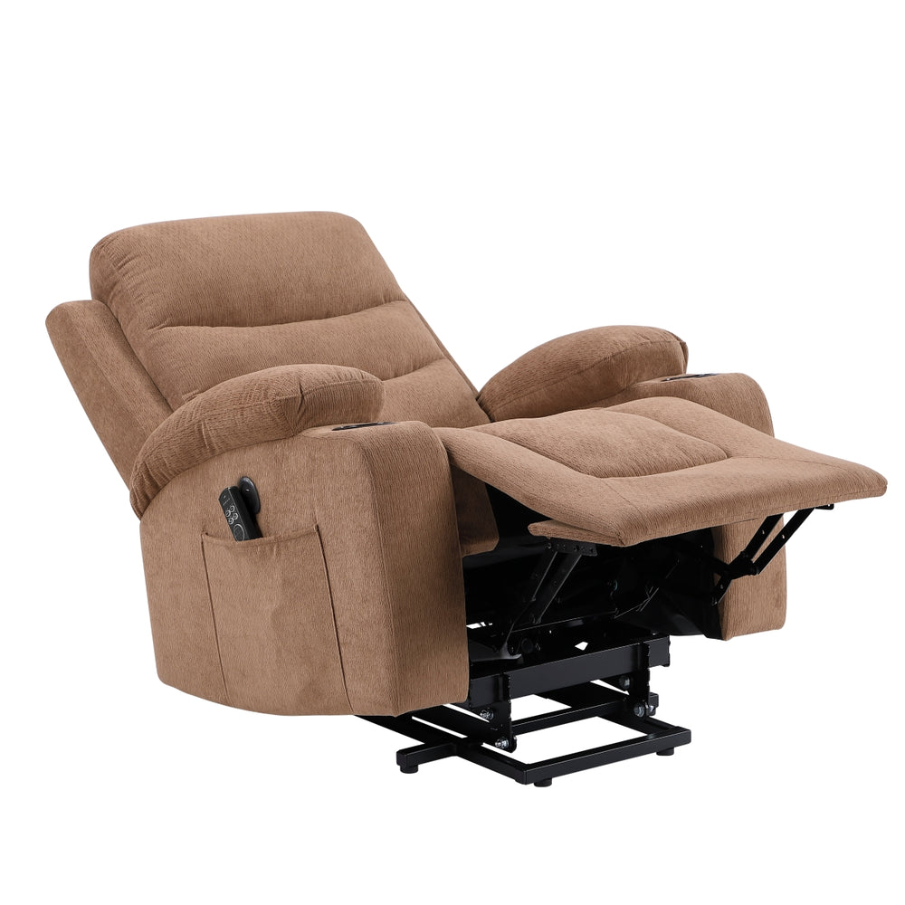 Serenity Brown Power Lift Chair with Massage & Heat