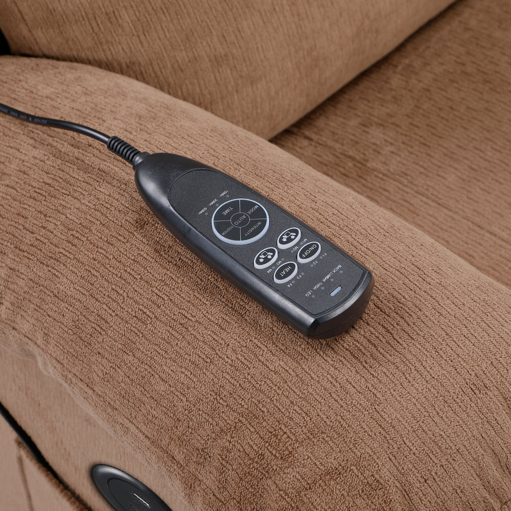 Serenity Brown Power Lift Chair with Massage & Heat