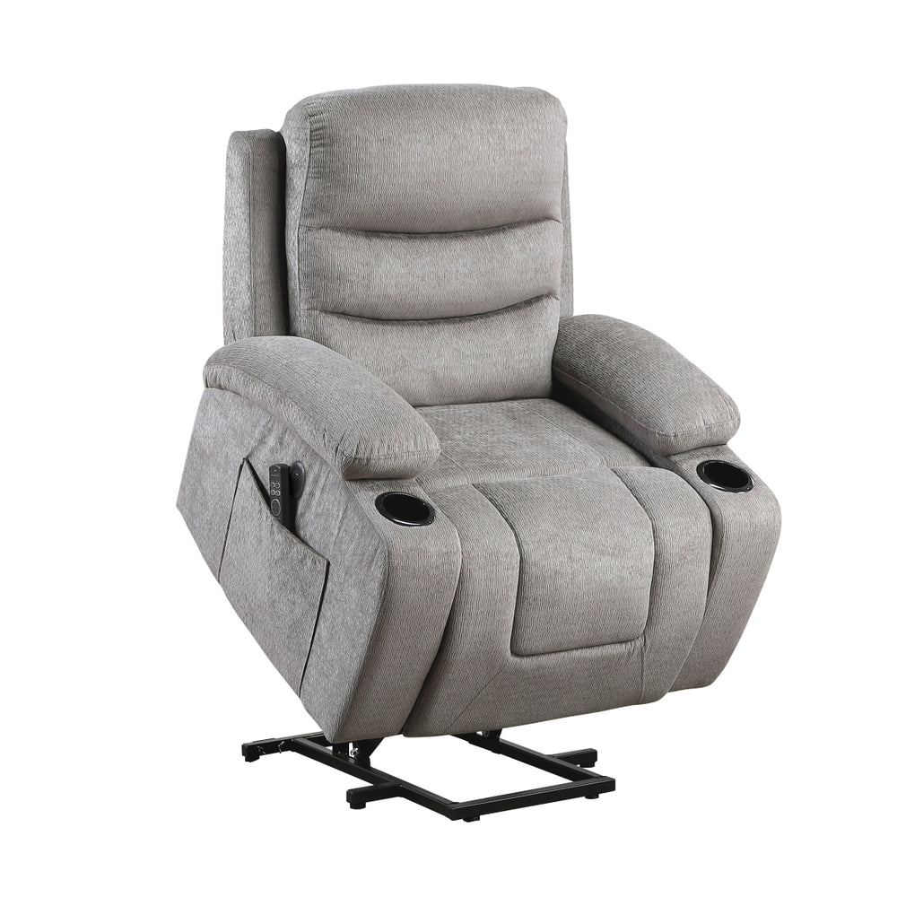 Serenity Gray Power Lift Chair with Massage & Heat