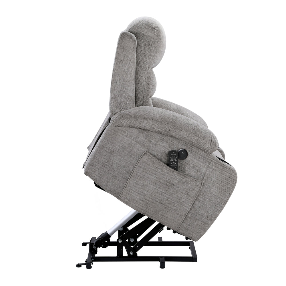Serenity Gray Power Lift Chair with Massage & Heat
