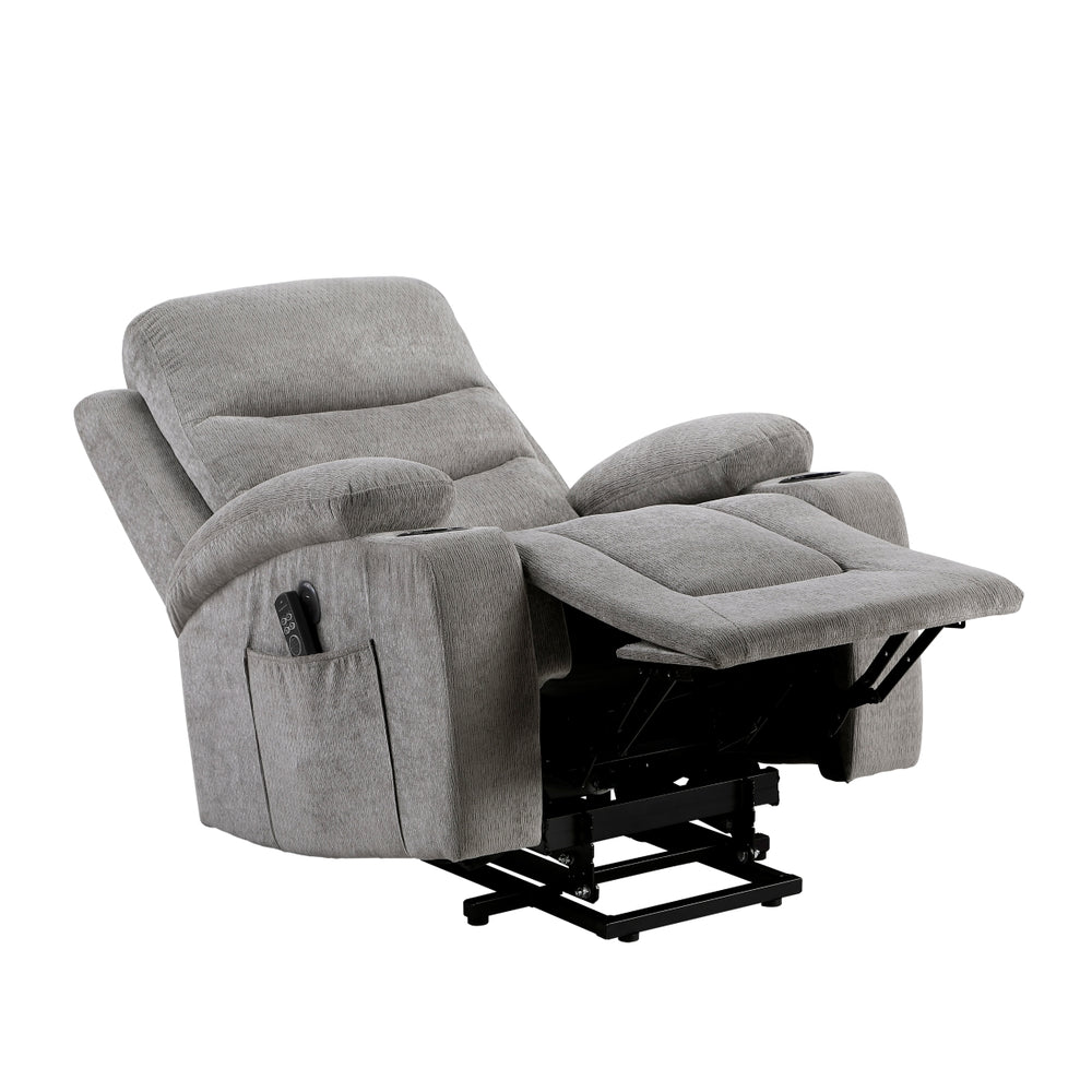 Serenity Gray Power Lift Chair with Massage & Heat