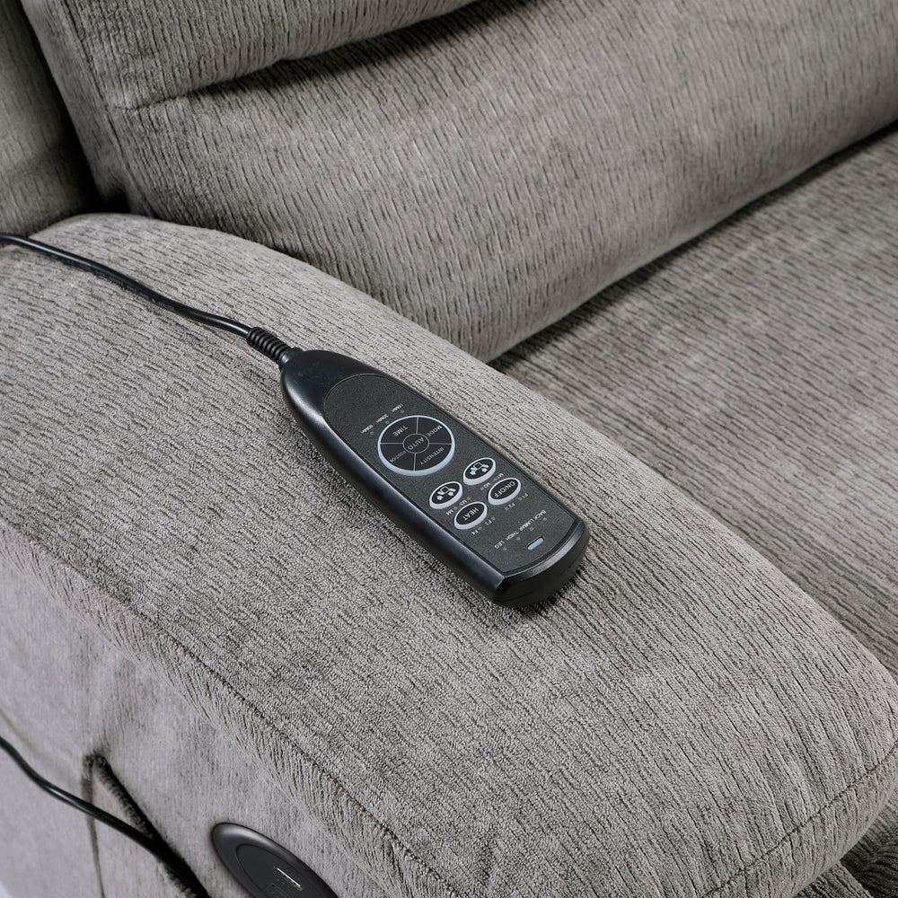 Serenity Gray Power Lift Chair with Massage & Heat