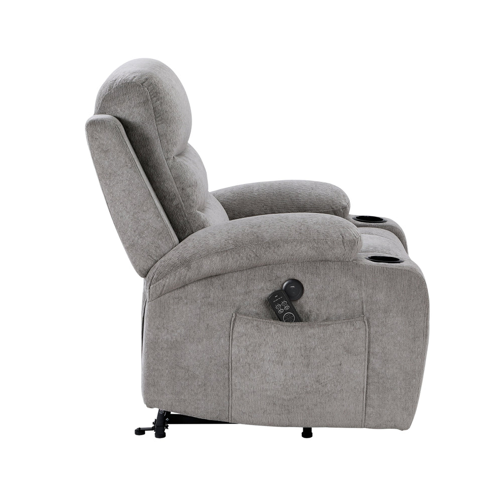 Serenity Gray Power Lift Chair with Massage & Heat