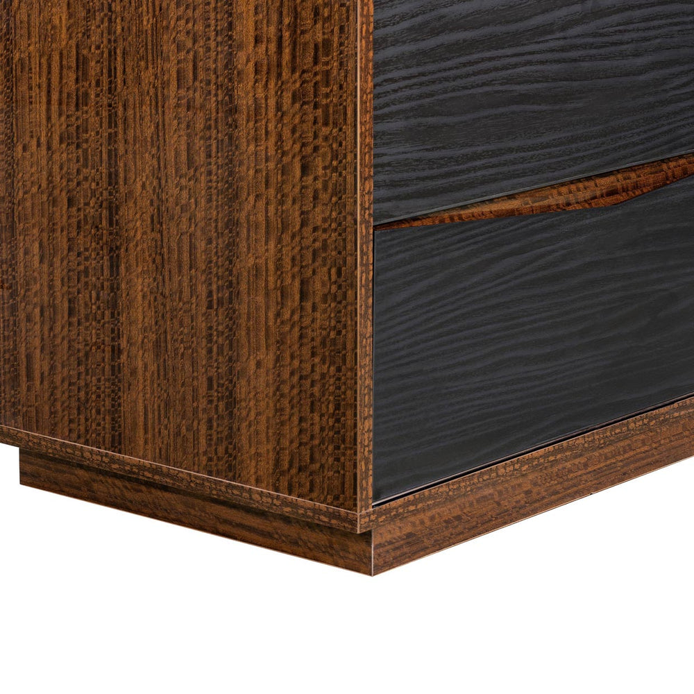 Kayner 2-Drawer Nightstand in Charcoal