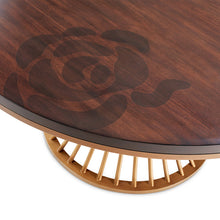 Camellia Field Round Dining Table Warm Pecan detail