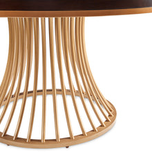 Camellia Field Round Dining Table Warm Pecan detail