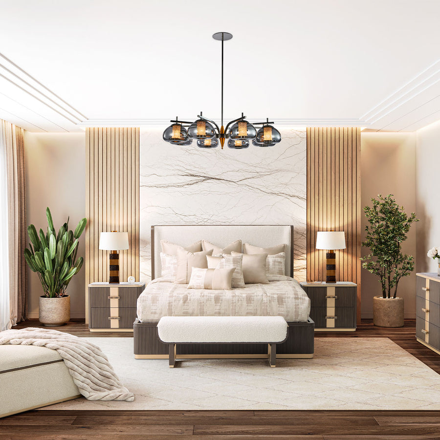 West Kensington Panel Bed in Medium Espresso Complete Room