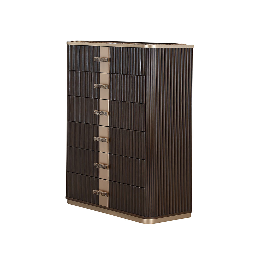 West Kensington Highboy Chest in Medium Espresso