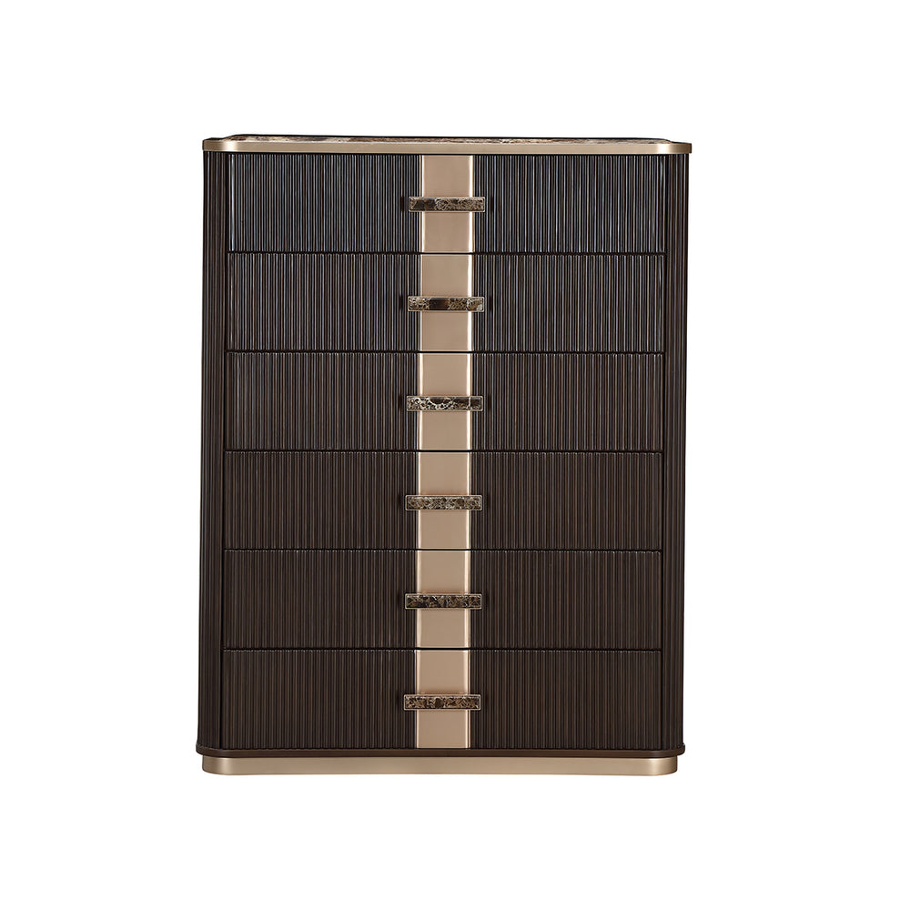 West Kensington Highboy Chest in Medium Espresso