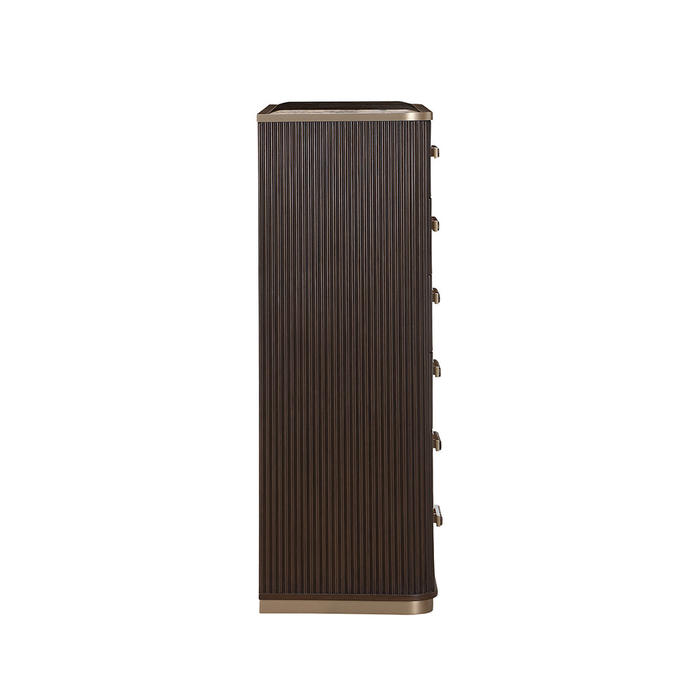 West Kensington Highboy Chest in Medium Espresso