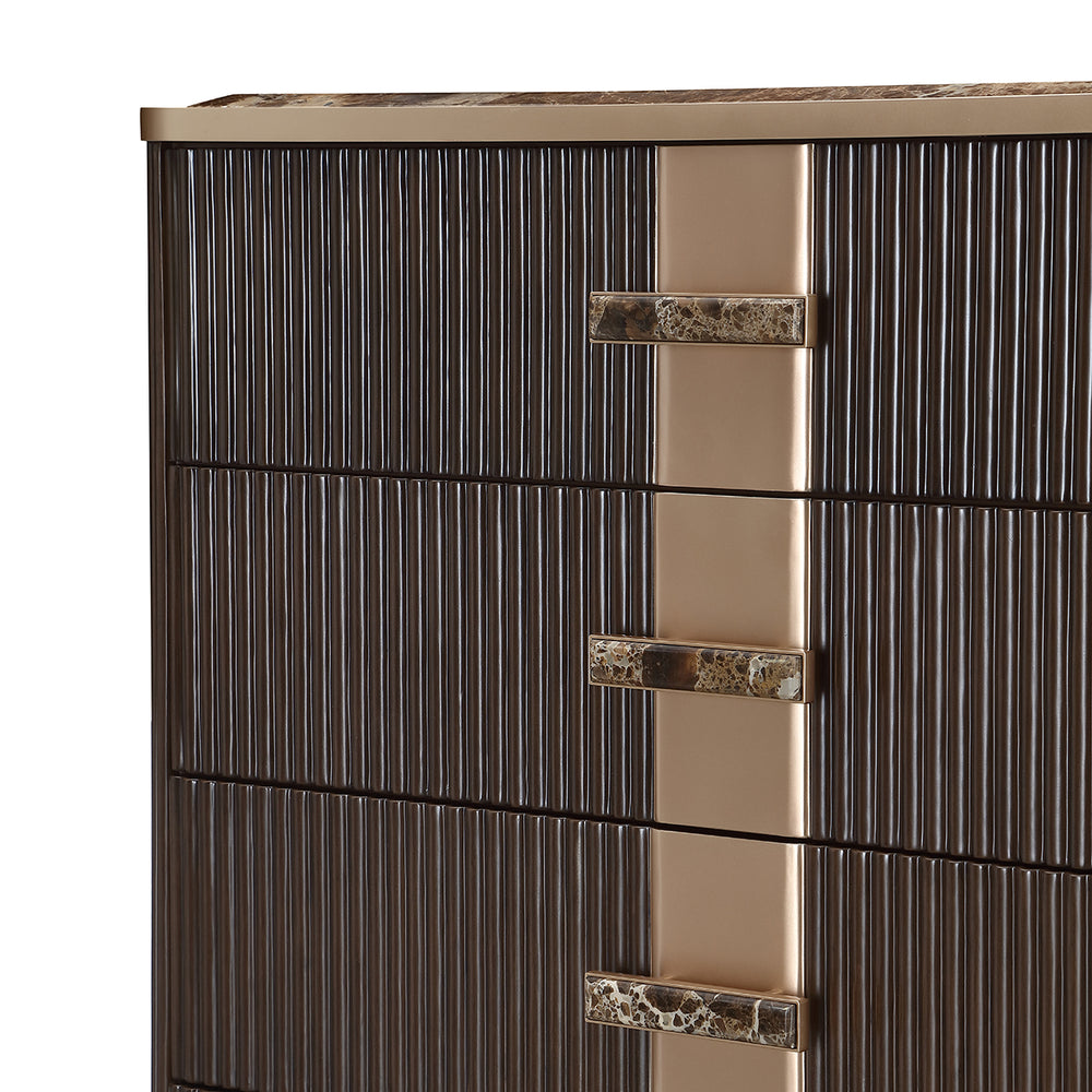 West Kensington Highboy Chest in Medium Espresso