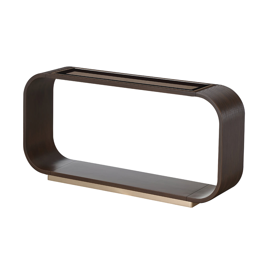 AICO Michael Amini West Kensington Console Table in Medium Espresso
