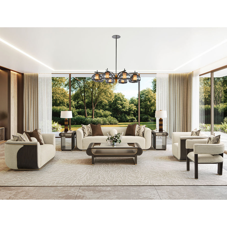 West Kensington Sofa in Medium Espresso Complete Room