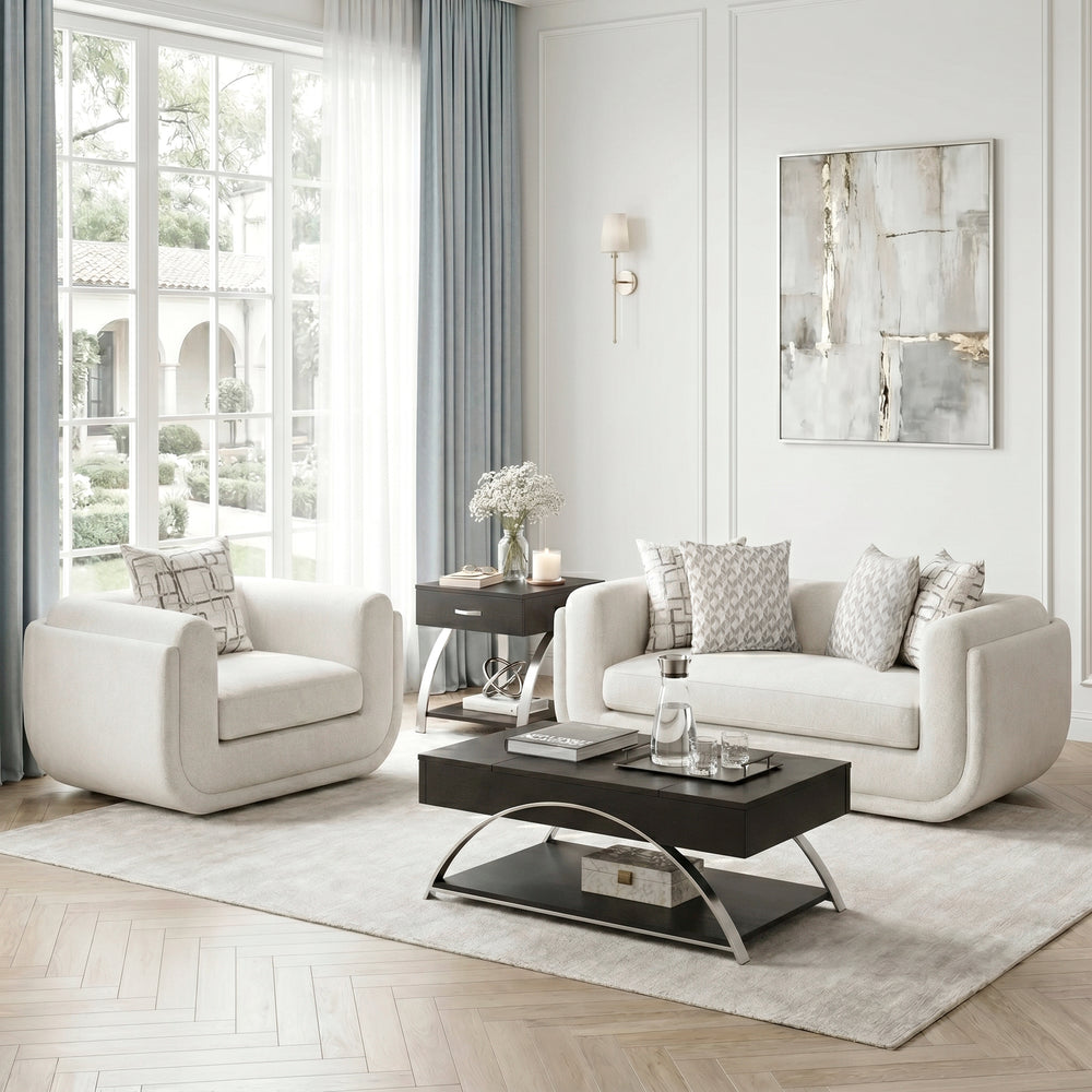 Cozy Collection Love Seat w/4 Designer Accent Pillows
