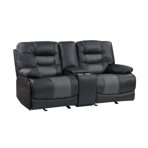 Fabian 2pc Recliner Living Room Set: Sofa, Love