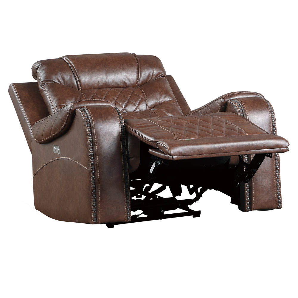 Putnam Power Reclining Chair Brown Side View
