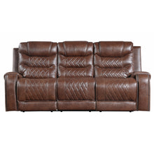 Brown recliner sofa on a white background