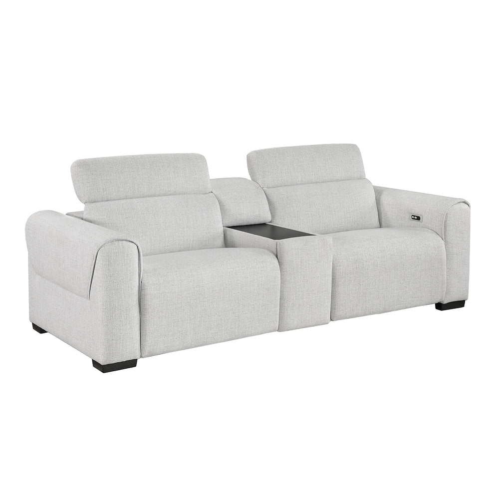 McPherson Power Double Reclining Love Seat with Center Console, Power Headrests & Charging Ports
