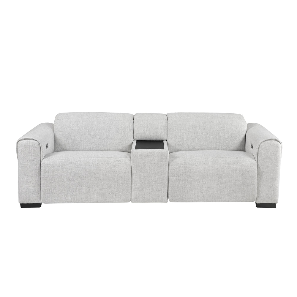 McPherson Power Double Reclining Love Seat with Center Console, Power Headrests & Charging Ports