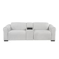 McPherson Power Double Reclining Love Seat with Center Console, Power Headrests & Charging Ports