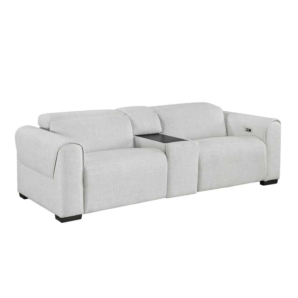 McPherson Power Double Reclining Love Seat with Center Console, Power Headrests & Charging Ports