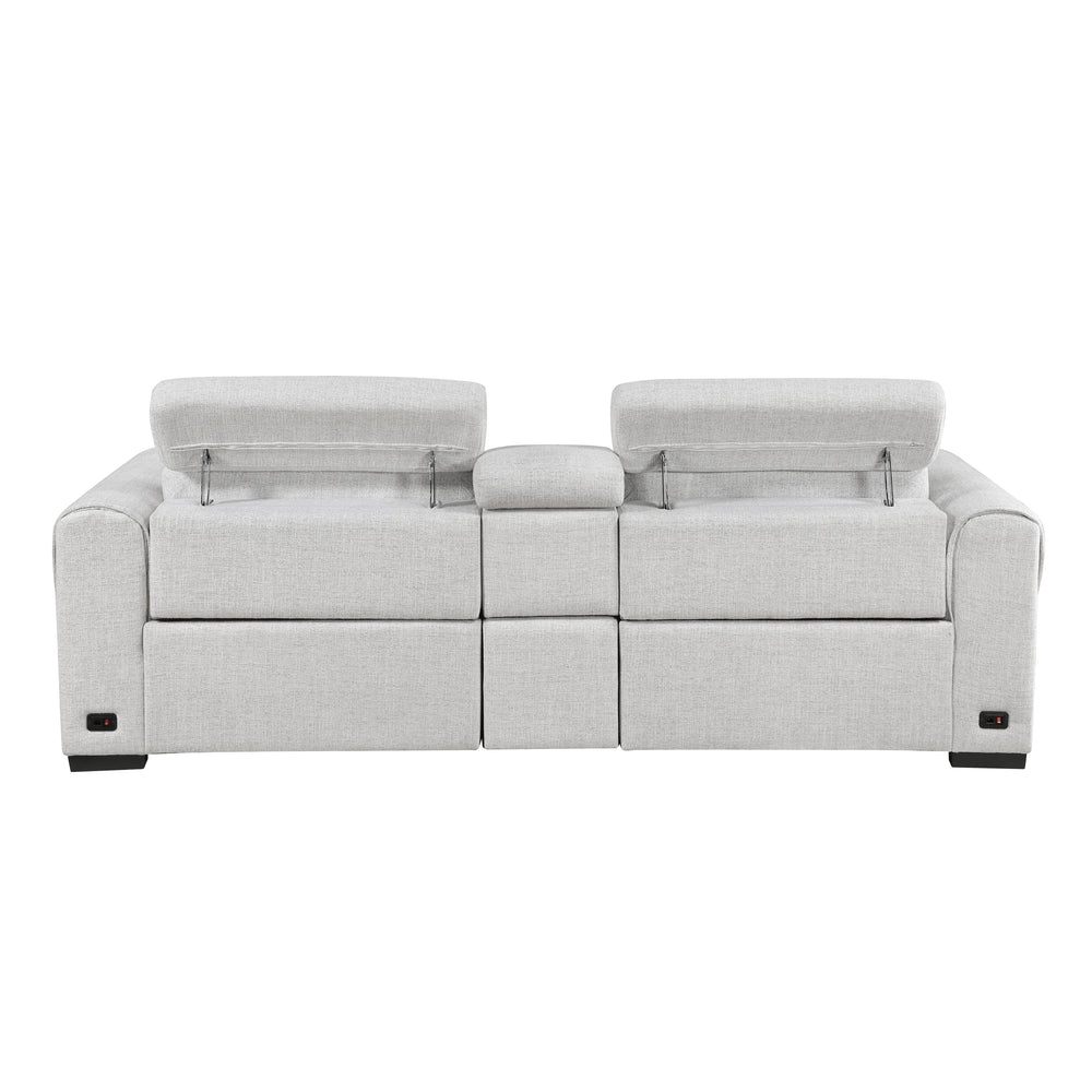 McPherson Power Double Reclining Love Seat with Center Console, Power Headrests & Charging Ports