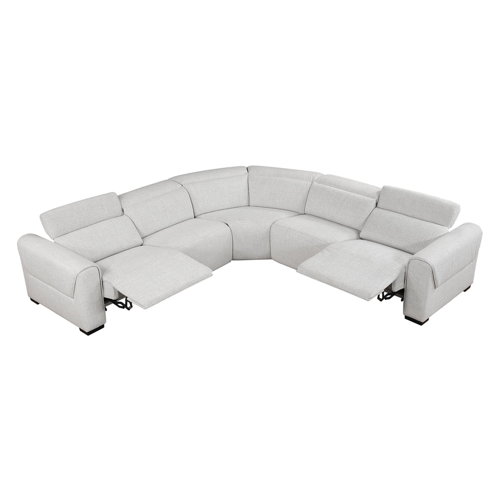 McPherson 5-Piece Modular Power Reclining Sectional with Power Headrests & Charging Ports