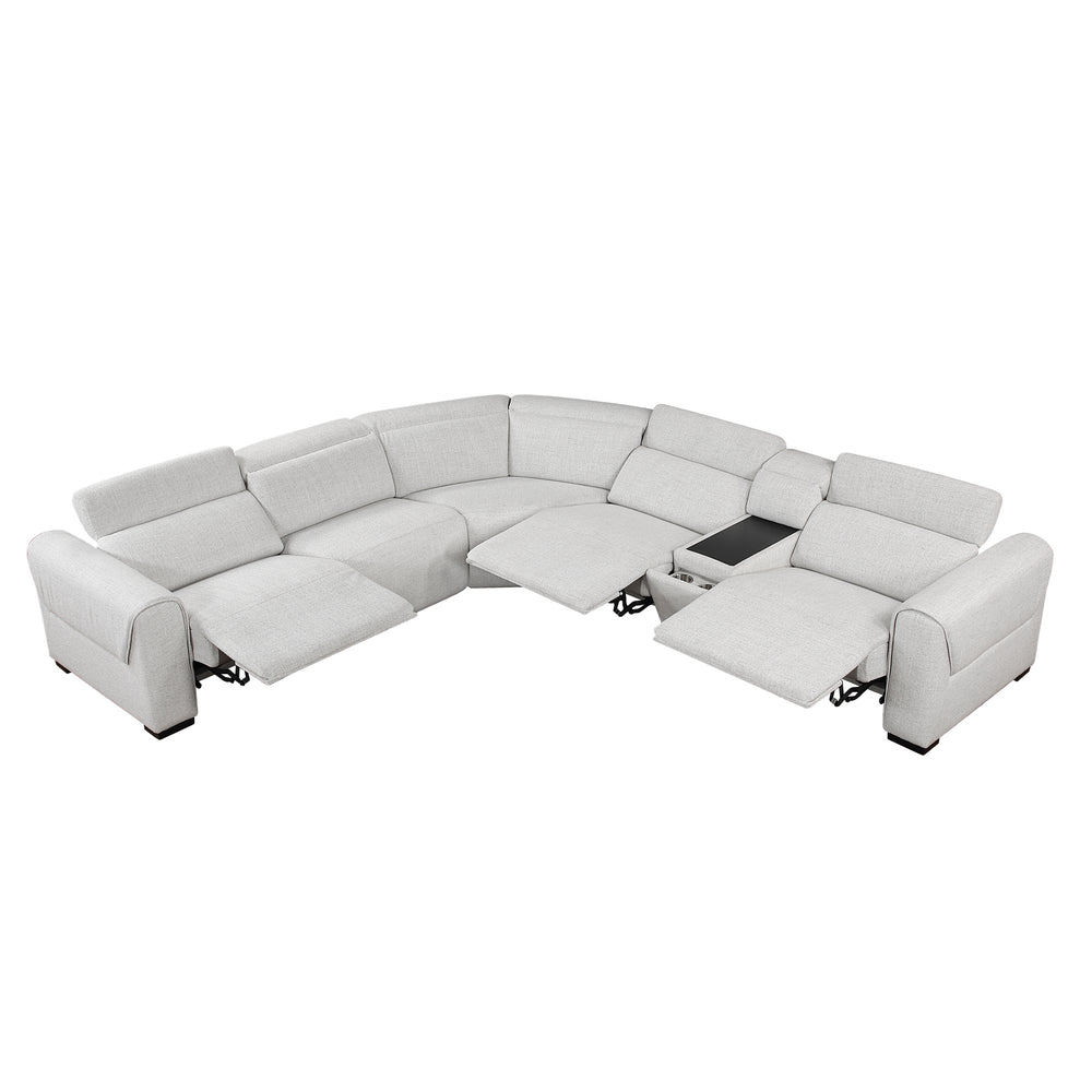 McPherson 6-Piece Modular Power Reclining Sectional with Power Headrests & Charging Ports