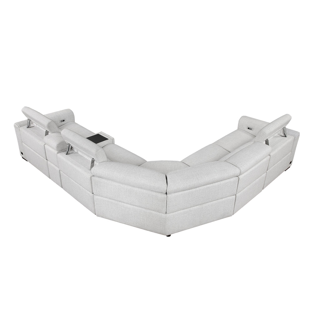 McPherson 6-Piece Modular Power Reclining Sectional with Power Headrests & Charging Ports