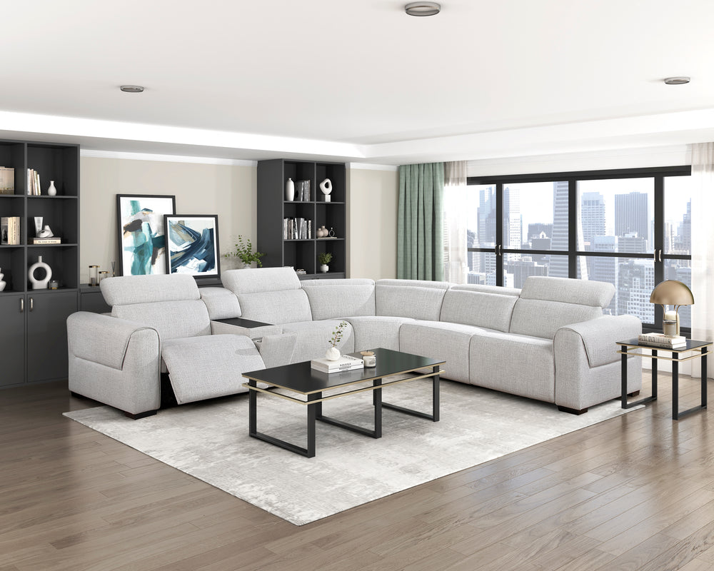 McPherson 6-Piece Modular Power Reclining Sectional with Power Headrests & Charging Ports