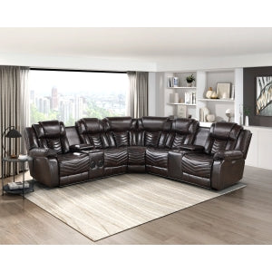 Ramone 3-Piece Power Reclining Sectional with Consoles, Speakers, Subwoofer and LED Lighting