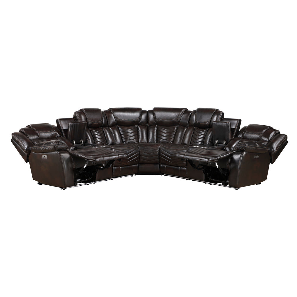 Ramone 3-Piece Power Reclining Sectional with Consoles, Speakers, Subwoofer and LED Lighting