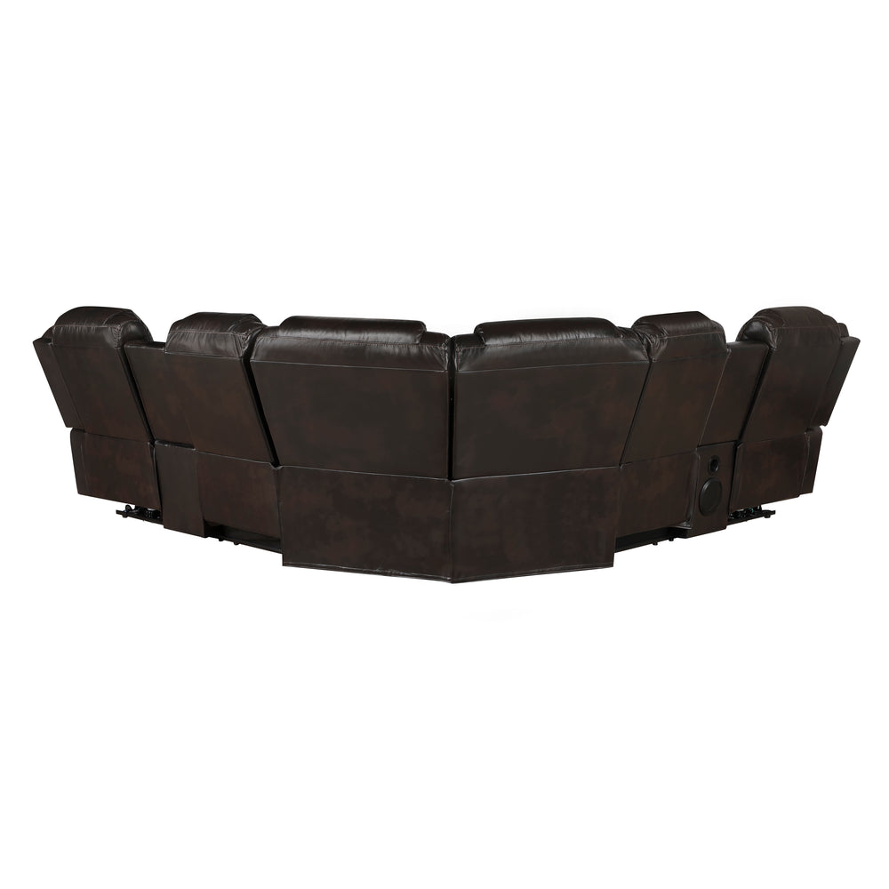 Ramone 3-Piece Power Reclining Sectional with Consoles, Speakers, Subwoofer and LED Lighting