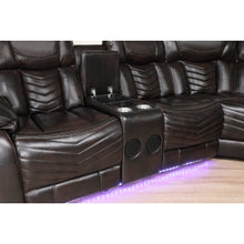 Ramone 3-Piece Power Reclining Sectional with Consoles, Speakers, Subwoofer and LED Lighting