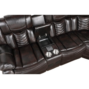 Ramone 3-Piece Power Reclining Sectional with Consoles, Speakers, Subwoofer and LED Lighting