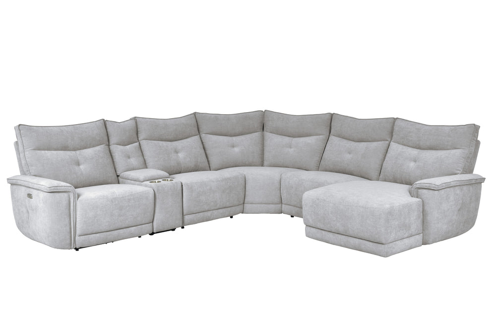 Tesoro (6)6-Piece Modular Power Reclining Sectional with Power Headrests, Right Chaise and USB Port - view 5