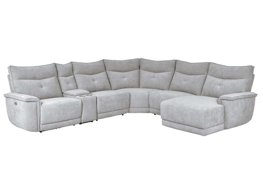 Tesoro (6)6-Piece Modular Power Reclining Sectional with Power Headrests, Right Chaise and USB Port - view 5