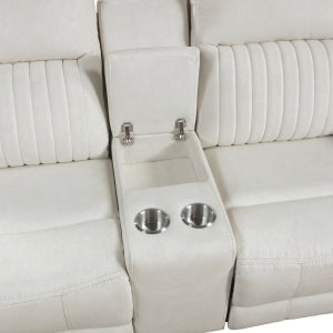 Dean Double Reclining Love Seat with Center Console, Beige
