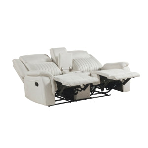 Dean Double Reclining Love Seat with Center Console, Beige