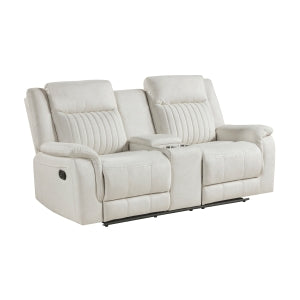 Dean Double Reclining Love Seat with Center Console, Beige