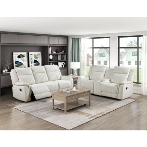 Dean Double Reclining Love Seat with Center Console, Beige
