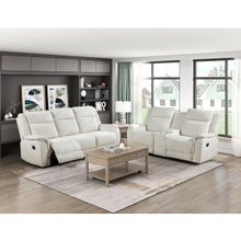 Dean Double Reclining Love Seat with Center Console, Beige