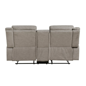 Dean Double Reclining Love Seat with Center Console, Dove