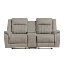 Dean Double Reclining Love Seat with Center Console, Dove