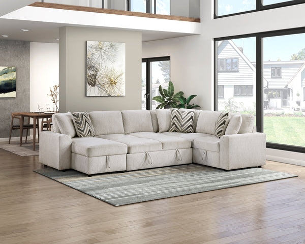 Myrtle 3-Piece Sectional with Pull-out Bed and Hidden Storage alternate view