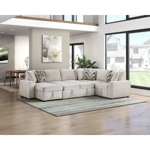 Myrtle 3-Piece Sectional with Pull-out Bed and Hidden Storage