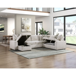 Myrtle 3-Piece Sectional with Pull-out Bed and Hidden Storage